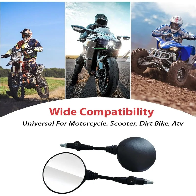 1 Pair Anti-fall Folding Round Motorcycle Side Rearview Mirrors M8 M10 for KTM Bike Rear View Mirror Holder For Scooter E-Bike