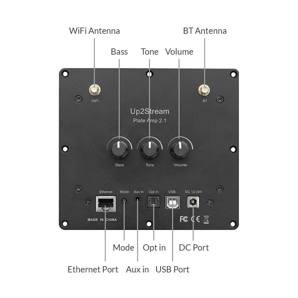 Up2Stream Plate Amp 2.1 Multiroom Wireless Soundbar with Subwoofer Home Theater System - 2.1 Channel
