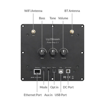 Up2Stream Plate Amp 2.1 Multiroom Wireless Soundbar with Subwoofer Home Theater System - 2.1 Channel