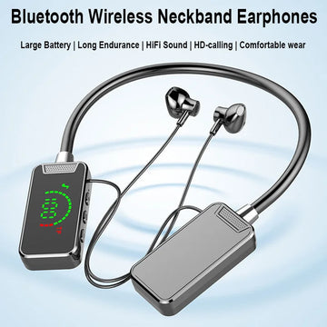 Bluetooth Wireless Headphones Bluetooth Neckband Earphones LED Display Hifi 9D Stereo Sports Headset Long PlayTime Handsfree