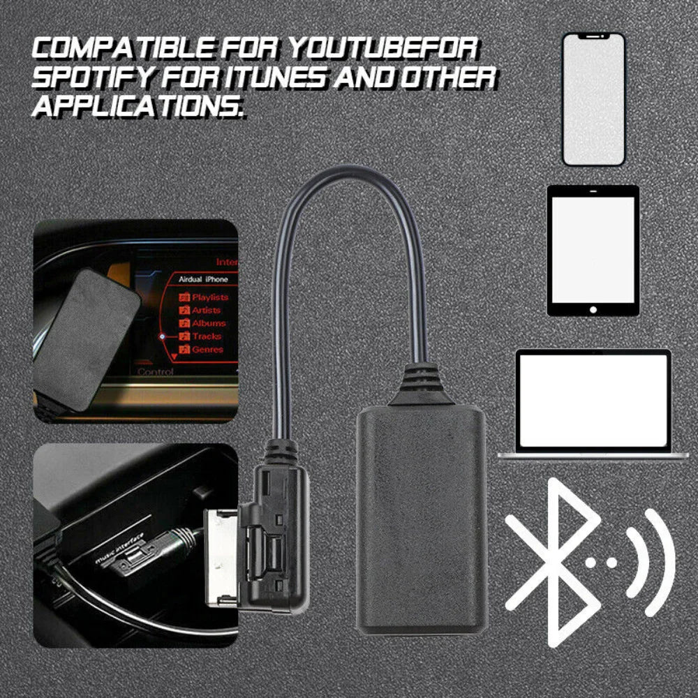AMI MMI Bluetooth Music Interface AUX Audio Cable Adapter For Audi A1 A3 A5 A6 A8 Q3 Q5 Q7RS4 S3 S4 S5 S6 S7 A6L A8L Q7 A3 2010+