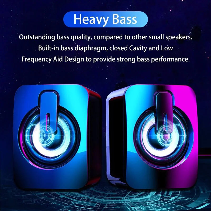High Fidelity Computer Speakers Volume Control 3D Stereo Sound RGB Subwoofer Sound Box Gaming For Desktop Computer Loudspeaker