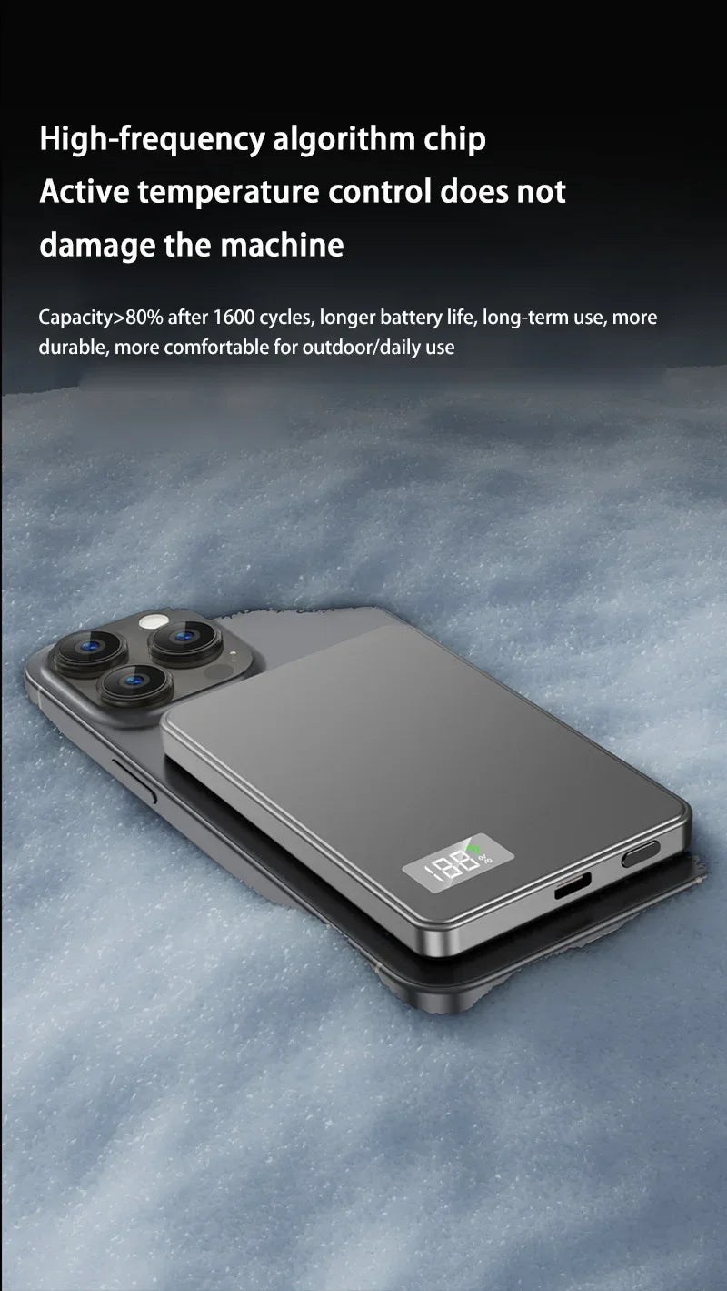 500000mAh Magnetic Power Bank  Fast Charging  Portable Wireless PD22.5W Fast Charging External Battery for Magsafe for iPhone