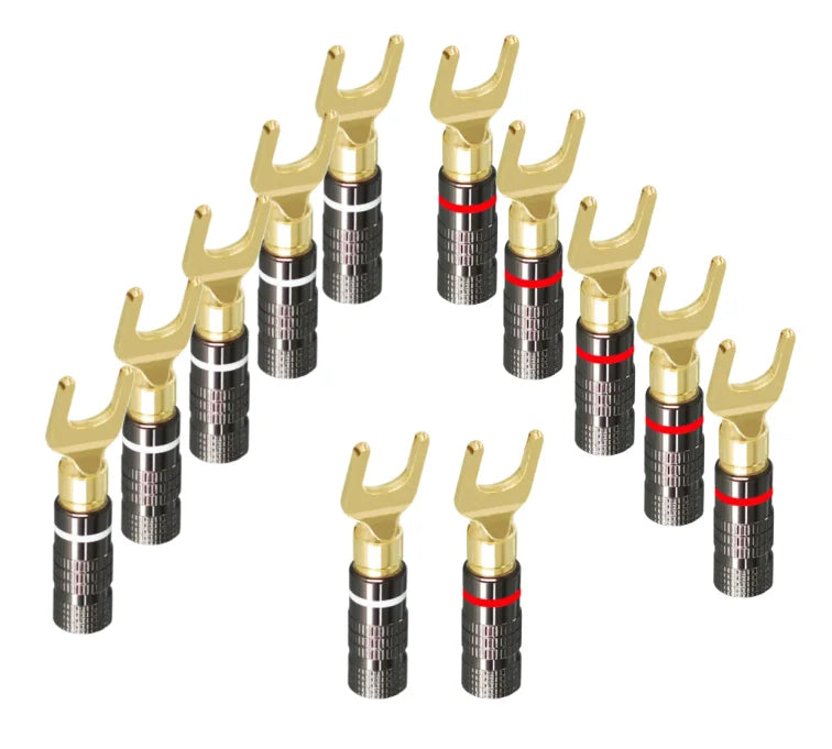 2/6/10/20/50pcs 4mm Banana Plugs Male Connector 24K Gold Plated Hifi Audio Speaker Banana Connectors for Speakers and Amplifiers