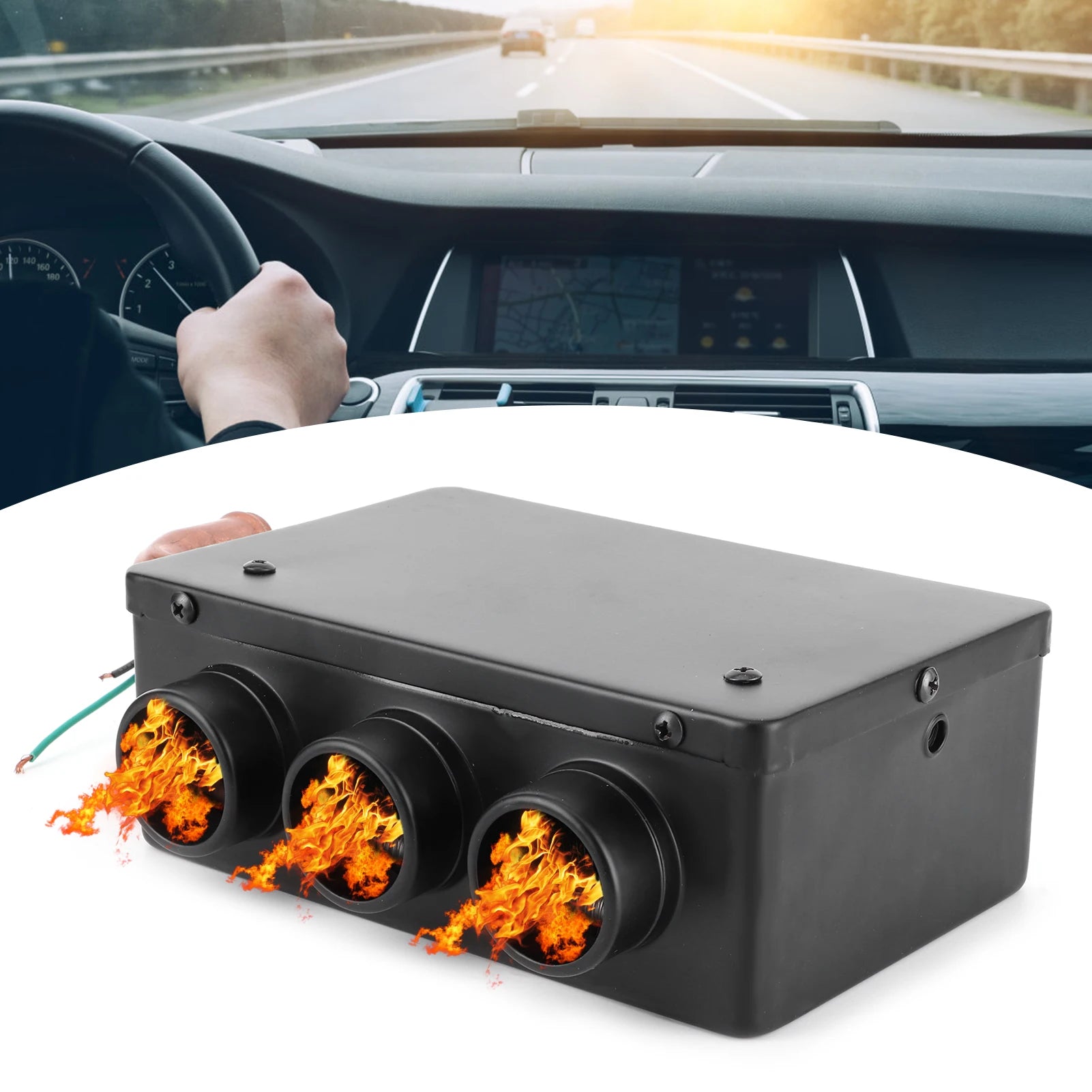 12V 50W Car Heater 3 Hole Portable Winter Fast Heating Warmer Frost Removing Low Noise Auto Warming Car Defroster 12V Car Heater
