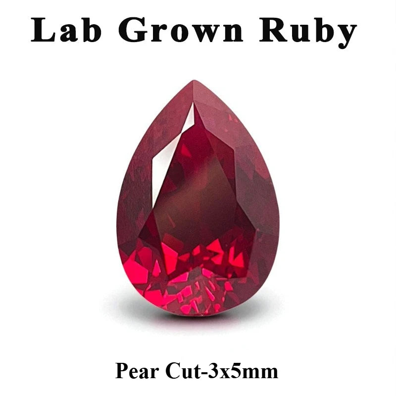 Top Lab Grown Ruby Oval Cut Pigeon Blood Red VVS1 Gemstone For Charms DIY Jewelry Making Selectable Certificate