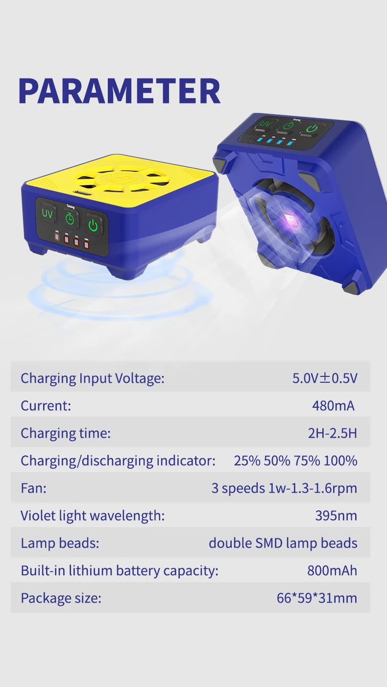 MECHANIC CUV-3 Cooling and Curing Fan Smoke Extraction For Motherboard Fast Heat Dissipation UV Curing Smoke Exhaust Fan Tools