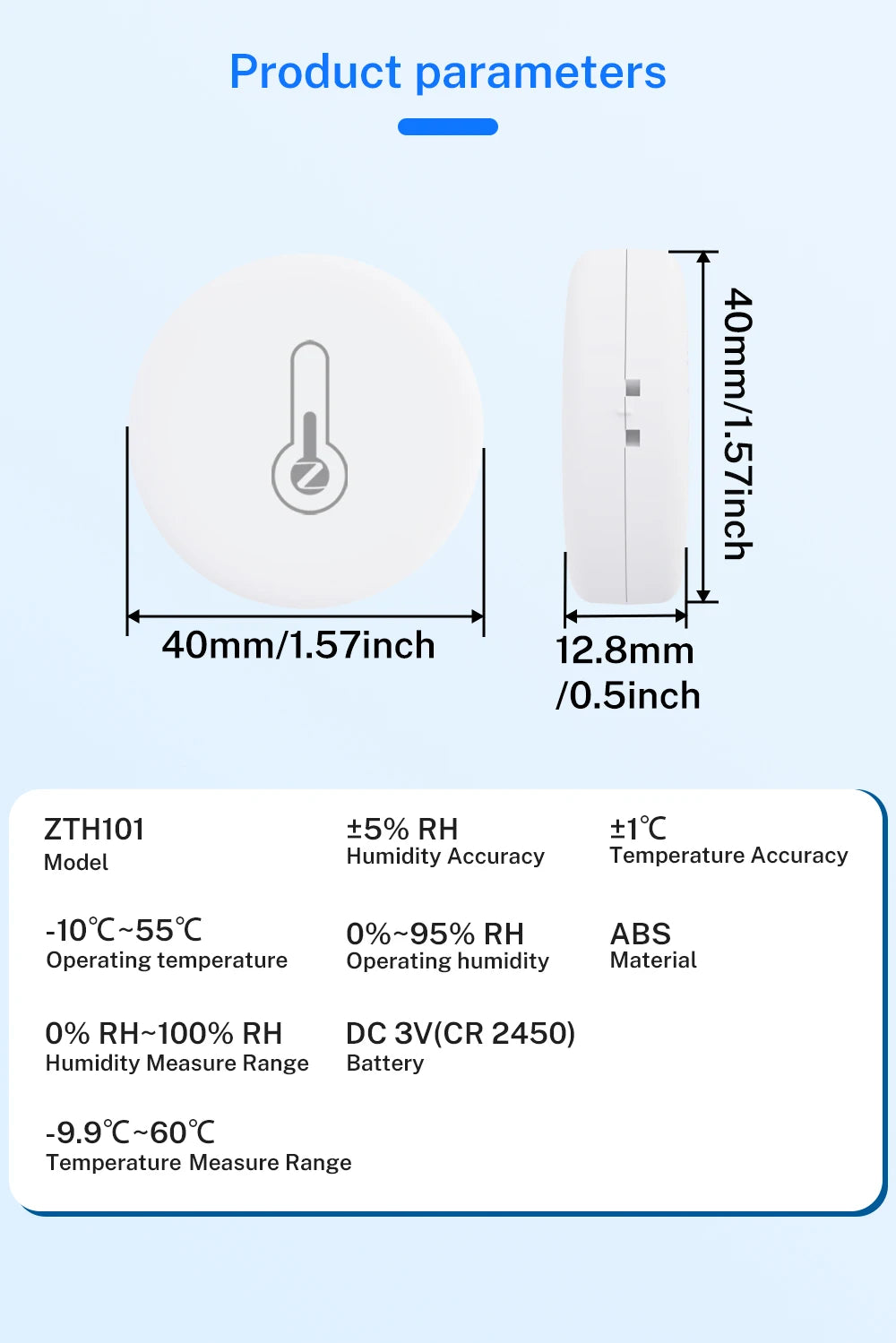 Smart Zigbee 3.0 Temperature Humidity Sensor App Remote Control Thermometer Monitor Works With EWelink Zigbee2Mqtt ZHA Alexa