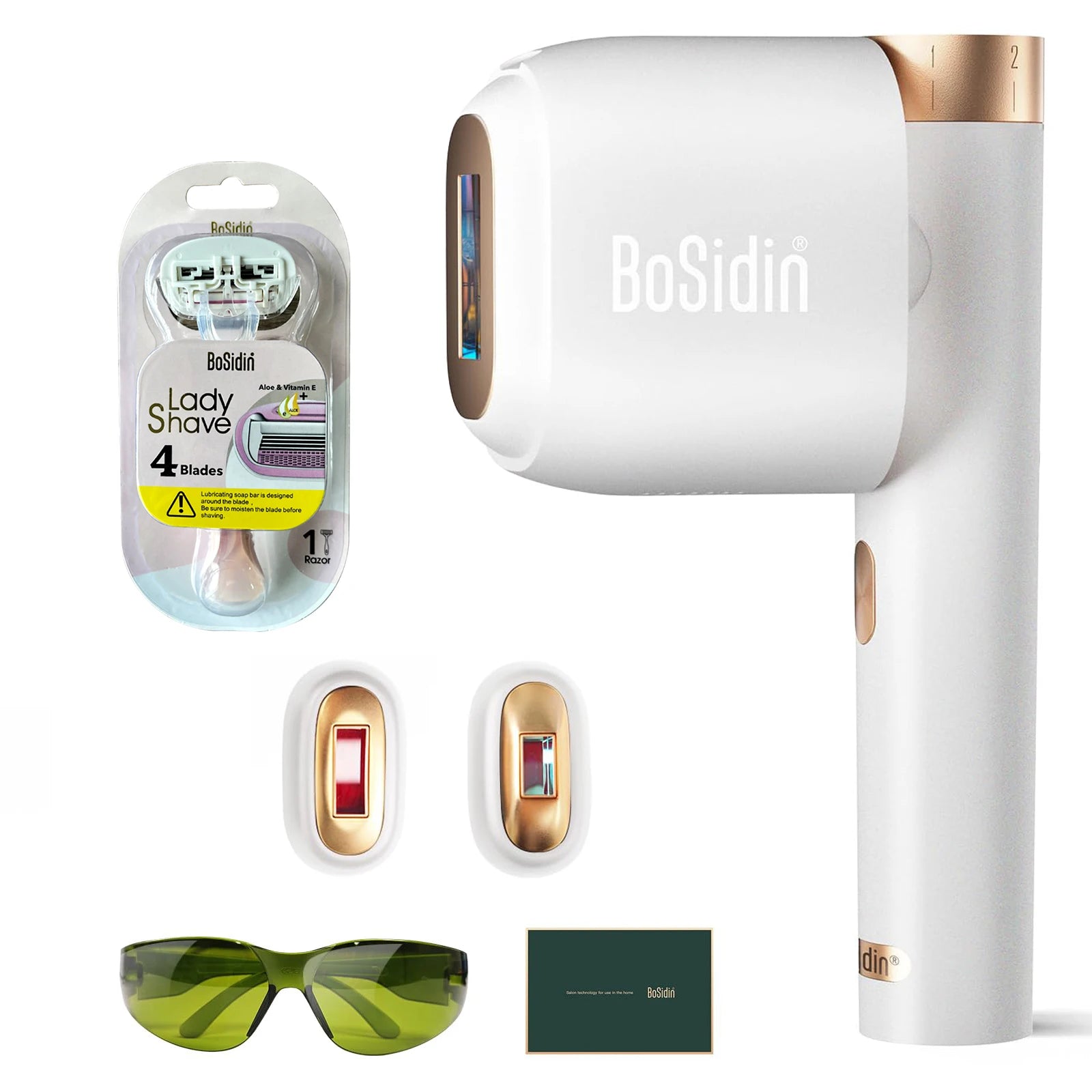 Bosidin Laser Epilator High Quality Portable Permanent Skin Rejuvenation IPL Hair Removal Home 180 Degree Rotating Head