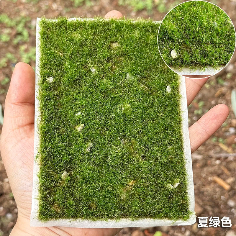 11*15cm Model Grass Turf With Stone Lawn Model Material Micro Landscape Platform Diy Material 1/64 Scale Train Railway Layout