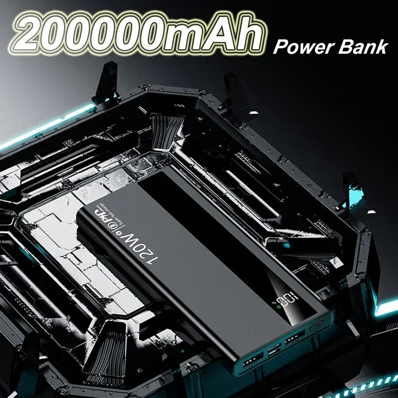 120W Fast Charging Power Bank 500000mAh High Capacity External Battery Digital Display Portable Power Bank For Iphone17 Xiaomi17