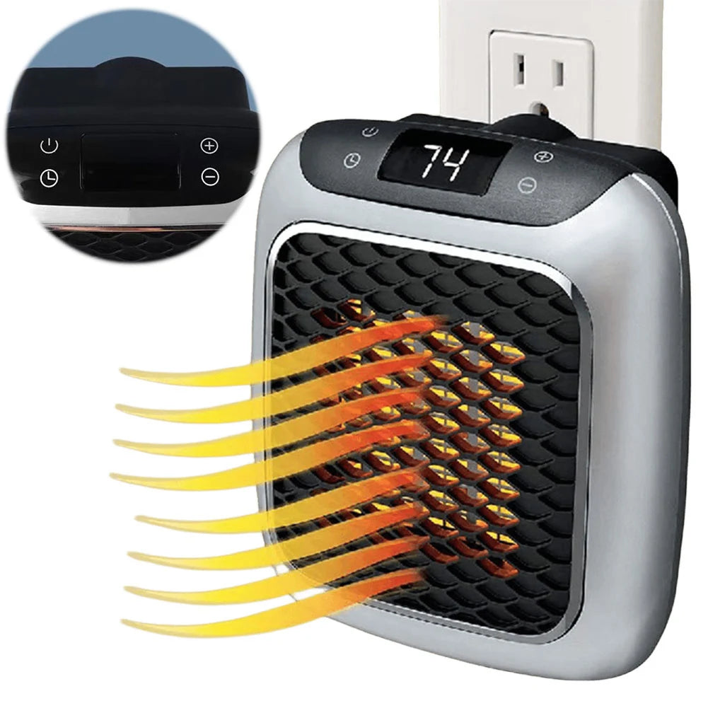 800W Wall Mount Electric Heater PTC Ceramic Digital Heaters Portable Fast Heating Warmer For Indoor Bedroom Bathroom Living Room