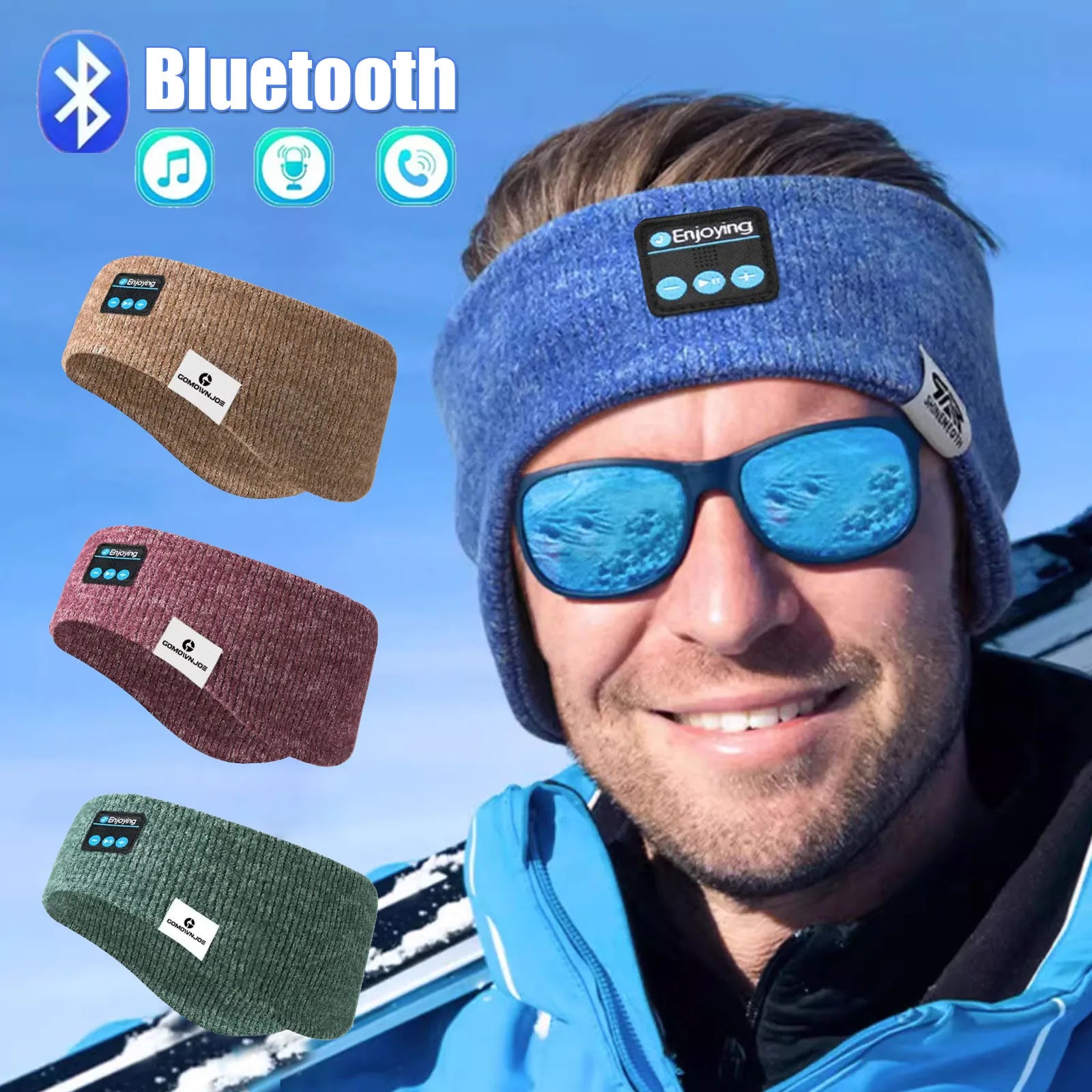 Unisex Wireless Bluetooth Headphones Headband Sports Music Winter Earmuffs Mic Outdoor Ear-Muffs Ear Cover Bluetooth Headset