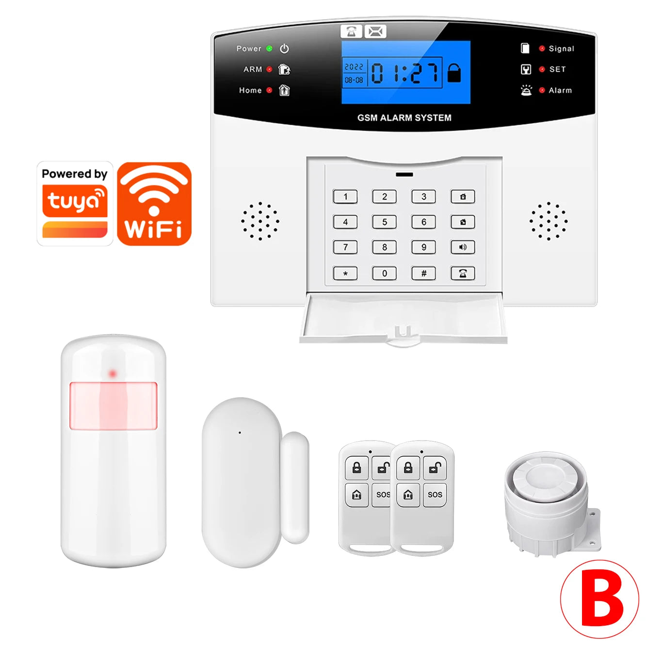 GSM WiFi Smart Alarm System Wireless DIY Smart Home Security System With APP Control Works with Alexa for Houses Apartments