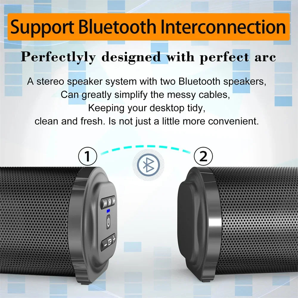 BS-10 Portable Bluetooth Speaker 3D Stereo Surround Desktop Home TV Computer Outdoor Ultra Power Sound TV Projector Subwoofer