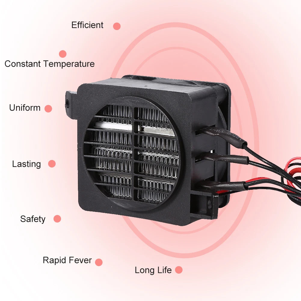 100W 12V Energy Saving PTC Car Fan Air Heater Constant Temperature Heating Element Heaters Air Heater Heater Air Heaters Heaters