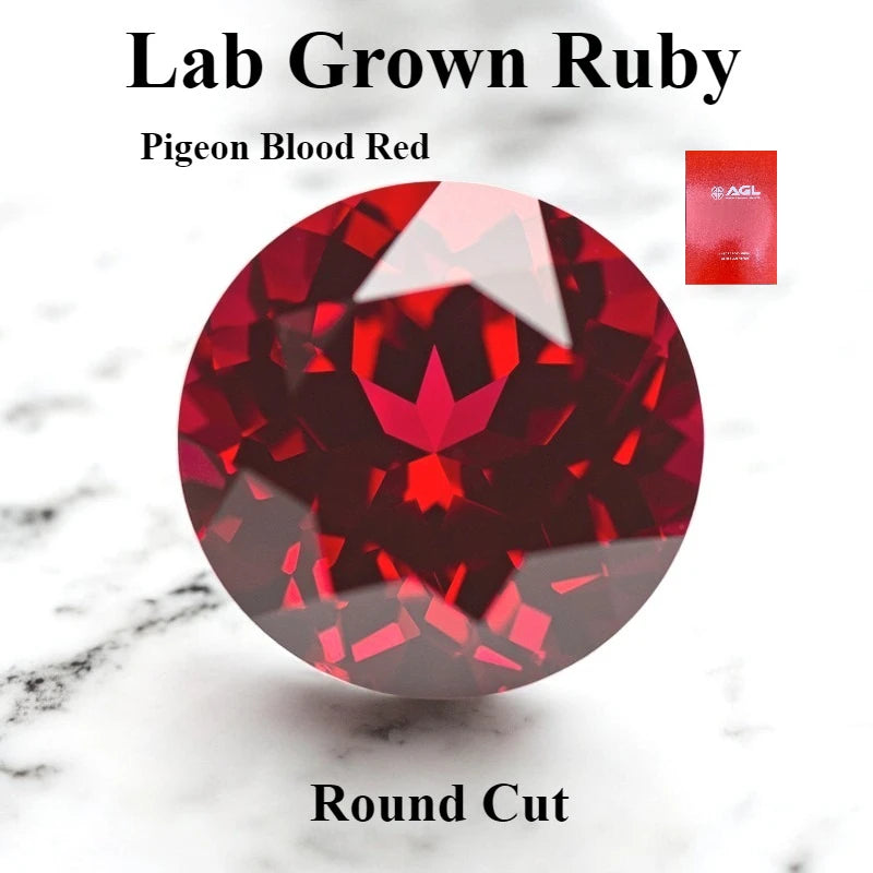 Lab Grown Ruby Various Shape Pigeon Blood Red Charms Gemstone for DIY Jewelry Making Materials Selectable Certificate