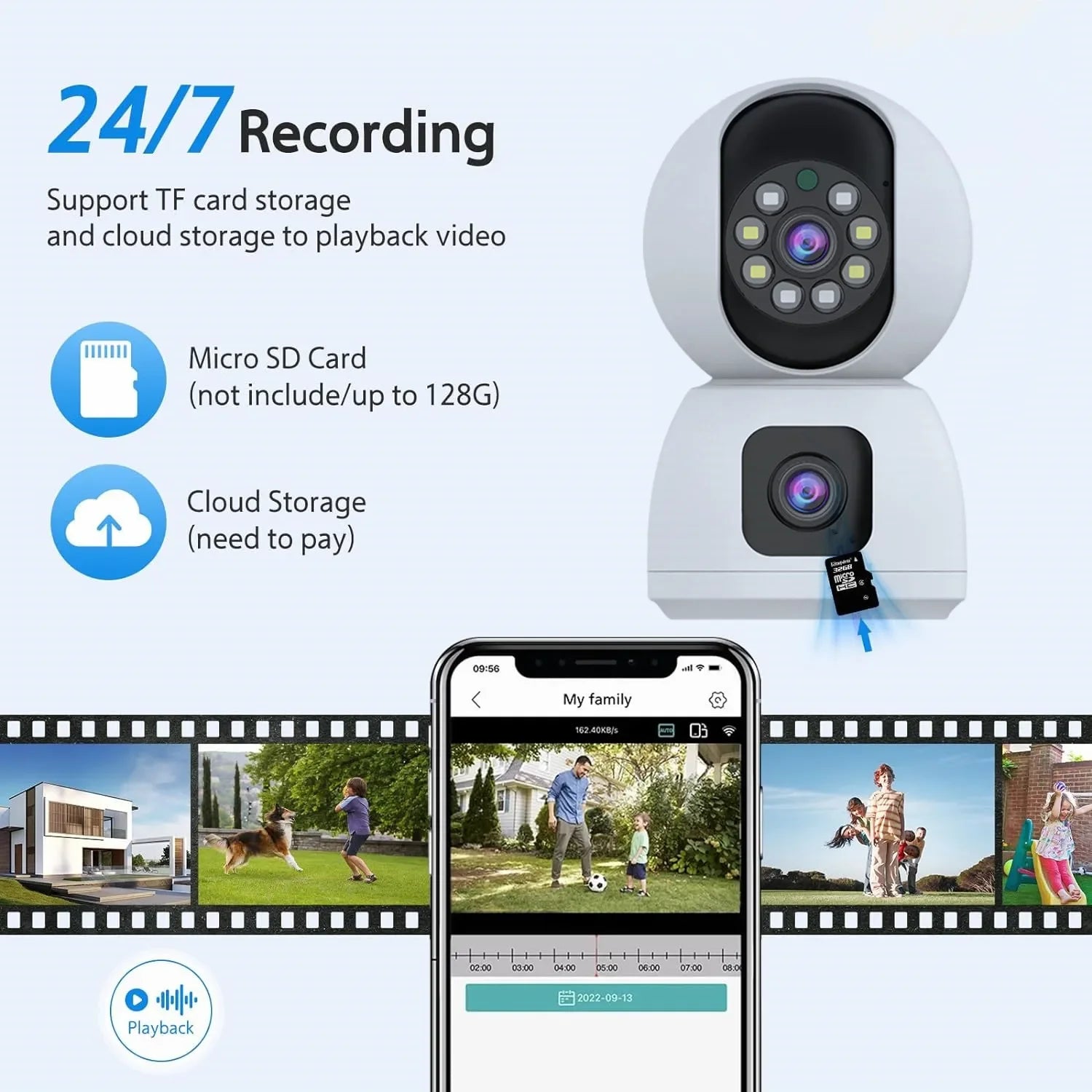 ANSVICAM Tuya Smart 4K 8MP Dual-Lens PTZ Security Camera 5G WiFi Dual-Screen Indoor Cameras AI Auto Tracking Color Night Vision
