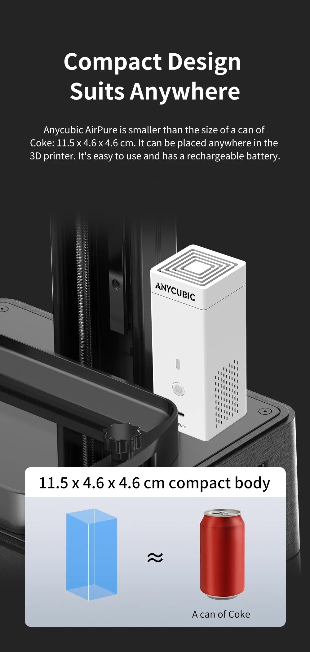 ANYCUBIC 3D Printer Parts Air Purifier 2 pcs/lot 3d Printers Accessory for Photon Series Photon LCD 3D Printers