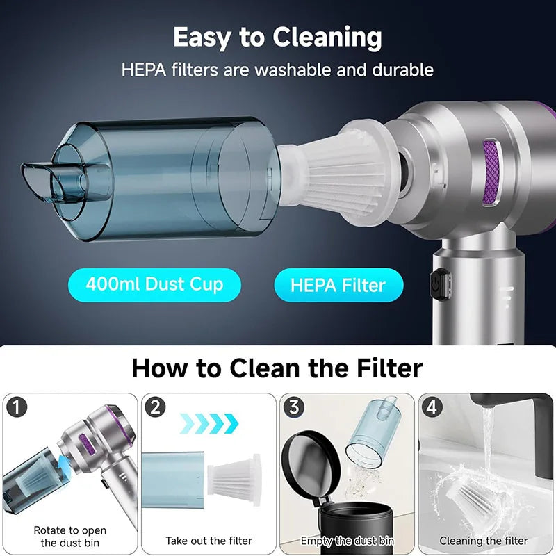 2026 New Car Vacuum Cleaner Strong Suction Cordless Wireless Cleaner Portable HandHeld Vacuum Cleaner Cleaning Machine