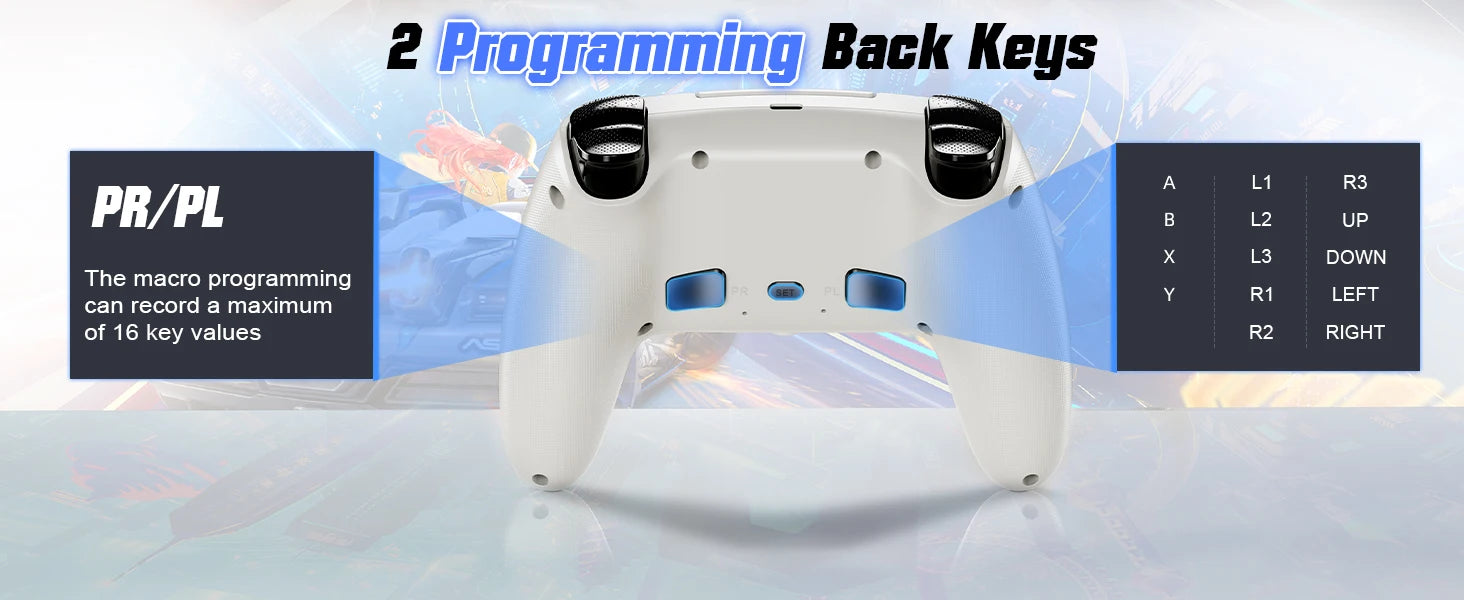Wireless RGB Light Gamepad For Playstation 5 Controller Console Gaming Controller With Turbo Dual Sense Vibrate Programming