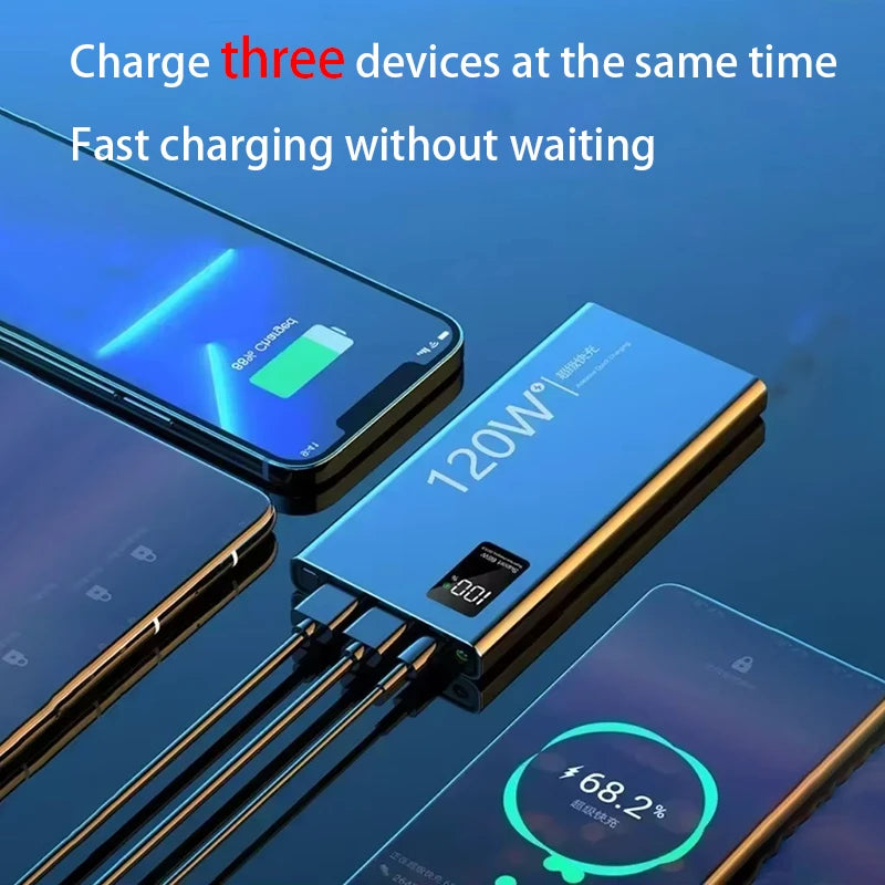 500000mAh Large-capacity Super-fast Charging Power Bank With Digital Display Portable Mobile Power Supply for All Phones