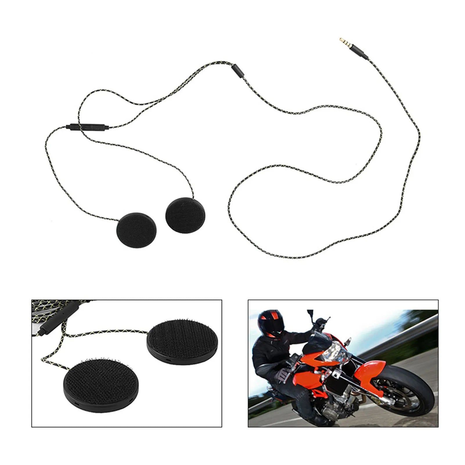 1Pcs Motorcycle Helmet Headset Headphone Speakers for Ios Android MP3 computer and other 3.5 interface audio equipment