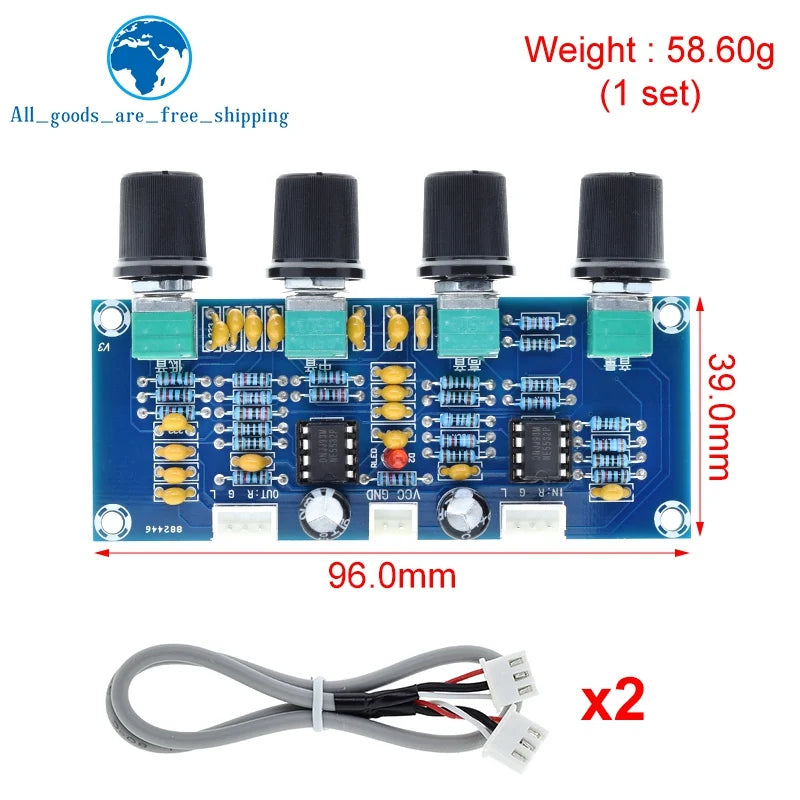 XH-A901 NE5532 Tone Board Preamp Pre-amp With Treble Bass Volume Adjustment Tone Controller For TZT Amplifiers Board