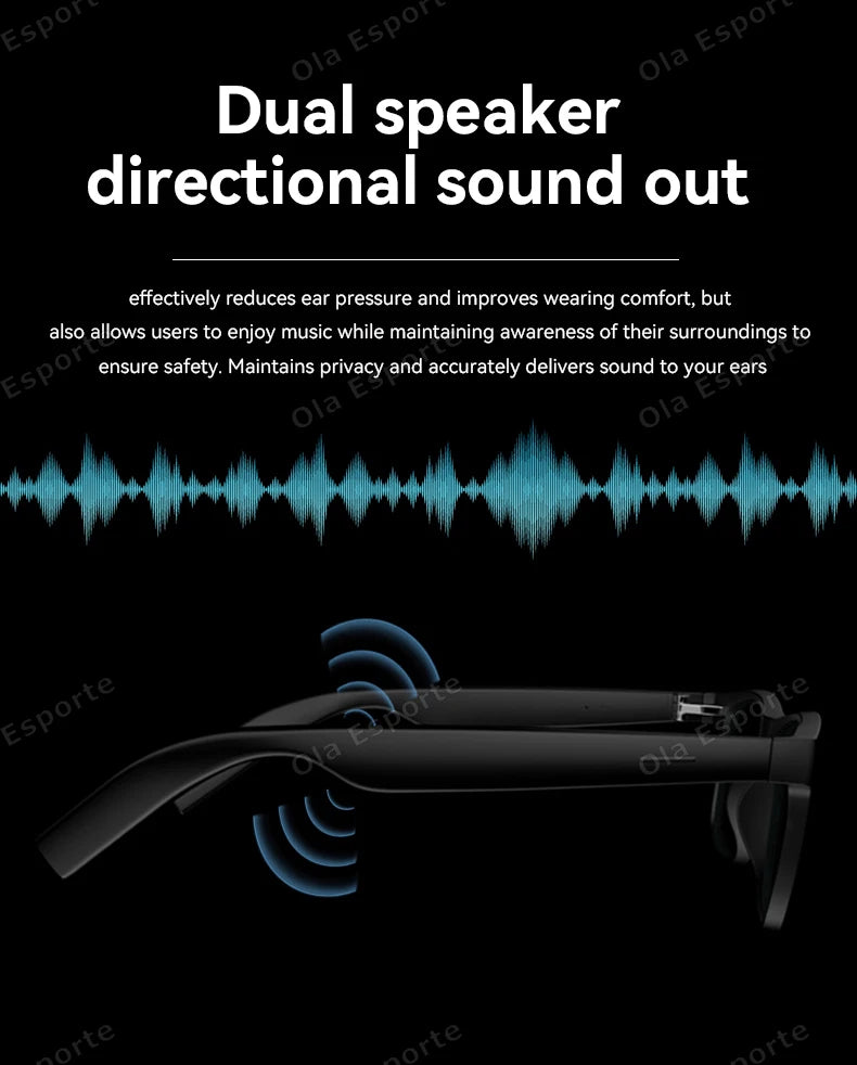 New Men's Smart Glasses Women's Bluetooth Glasses Voice Call Control Music UV Polarized Sunglasses Headphone Glasses Man 2025