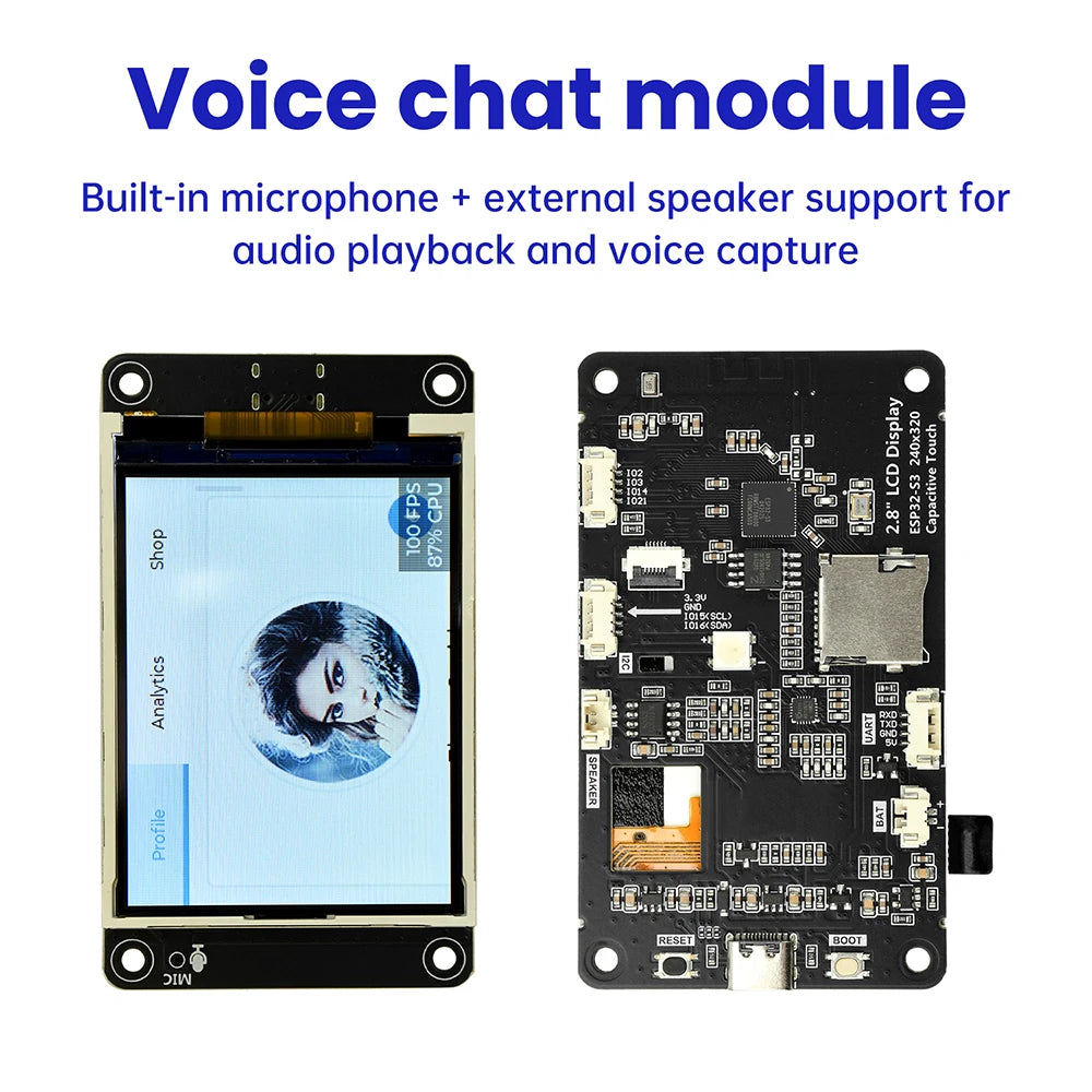 ESP32-S3 ESP32 S3 2.8-inch TFT Module Touch Screen Development Board With WiFi Bluetooth Smart AI Display 240x320 IPS Screen