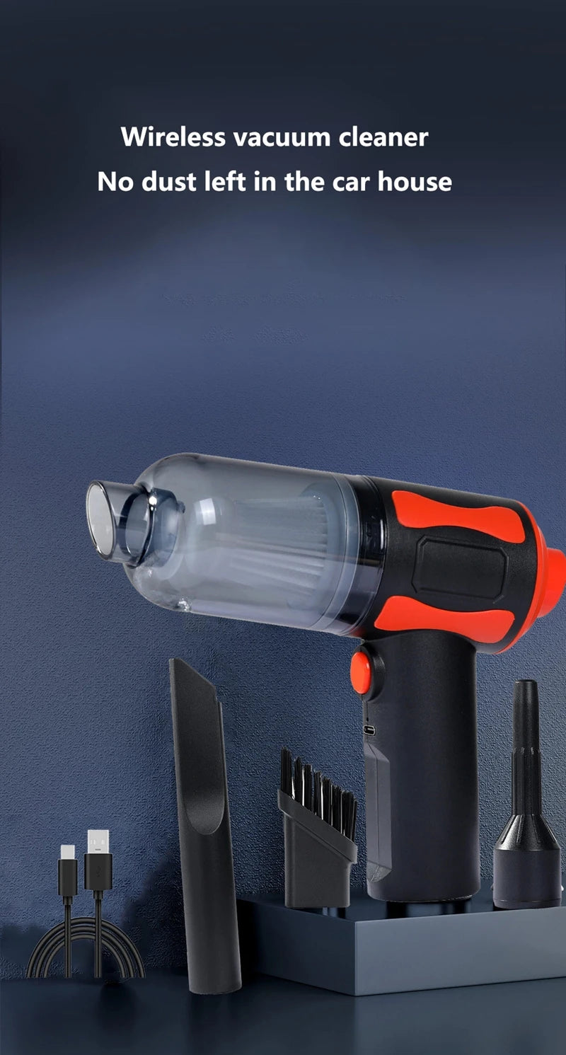 New Car Vacuum Cleaner  High-power Suction & Blow Home & Car Use Portable Strong Suction Power Small Wireless Vacuum Cleaner