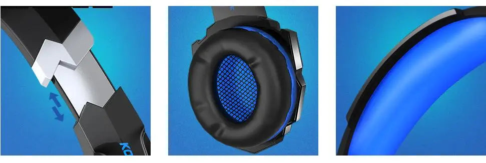 Gaming Headset Stereo Deep Bass Headphone with Microphone LED Light for PS4/PC/Laptop/Phone Gamer