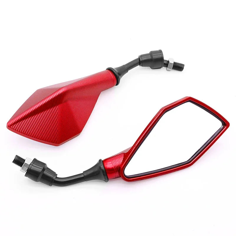 Motorcycle Mirrors Red M10 ABS Motorcycle Rearview Mirrors Scooter E-Bike ATV Dirt Bike Rear View Mirrors HD Side Mirror