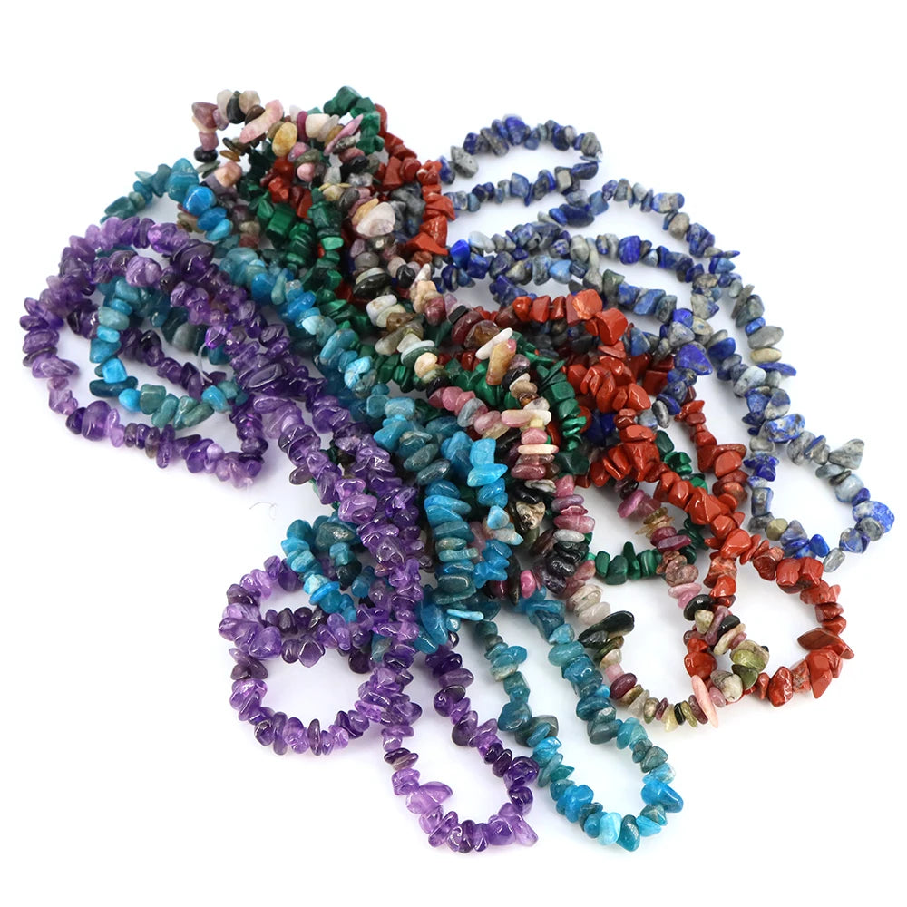 3-5mm/5-8mm Natural Garnet Amethyst Aquamarine Beads Irregular Freeform Chip Gravel Shape Stone Bead DIY Jewelry Making Bracelet
