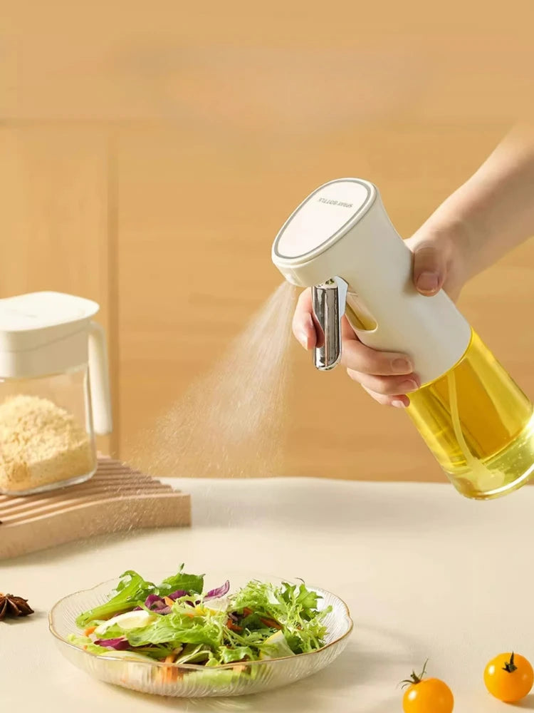 240ml Glass Oil Spray Bottle Atomized Air Fryer Oil Spray Bottle Kitchen Cooking Tool Press Type Air Fryer Spray Oil Bottles