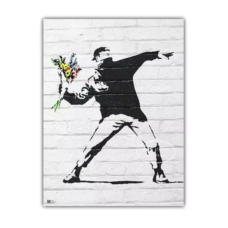 Classic Retro Wall Art Banksy Street Graffiti HD Canvas Print Poster Home Living Room Bedroom Decorative Painting