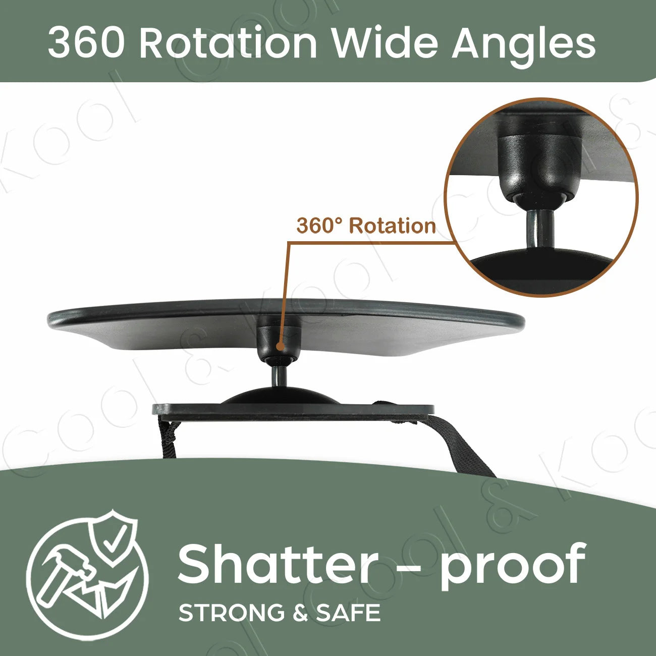 360° Rotatable Baby Car Mirror, Wide-Angle Shatterproof Design for Safe Rear-Facing Infant Monitoring