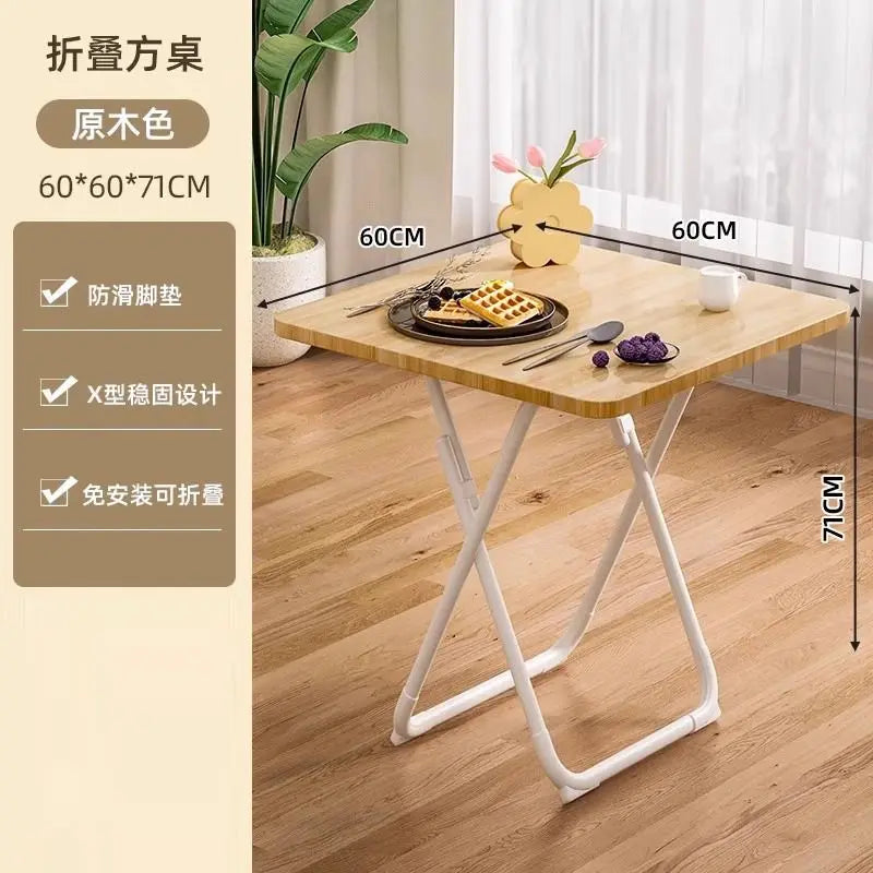 Folding Dining Table Household Small Apartment Eating Square Table Balcony Portable Dining Table Simple