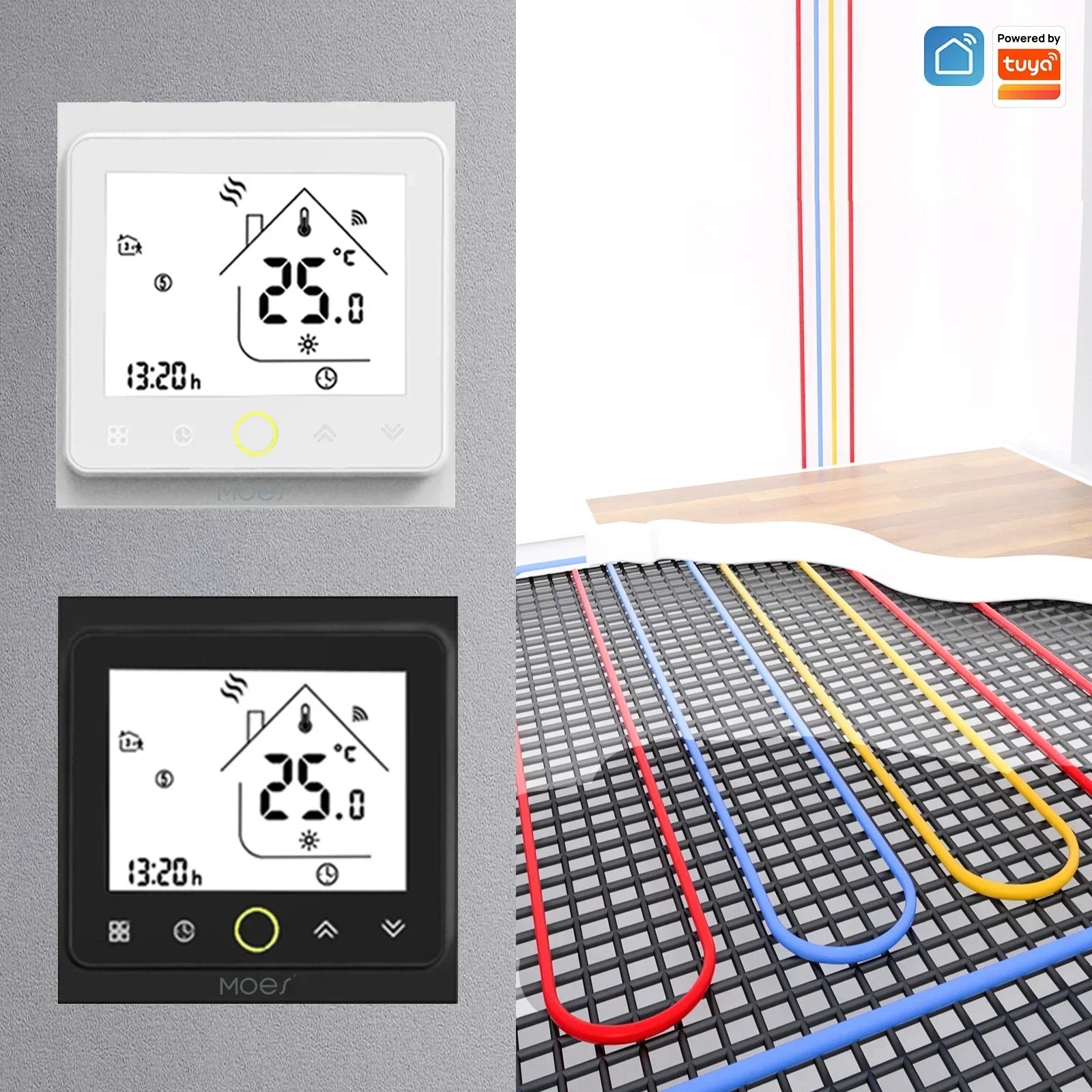 MOES WiFi Water/Electric Floor Heating Thermostat Gas Boiler Temperature Controller Smart Alexa tuya Google Voice zigbee Control
