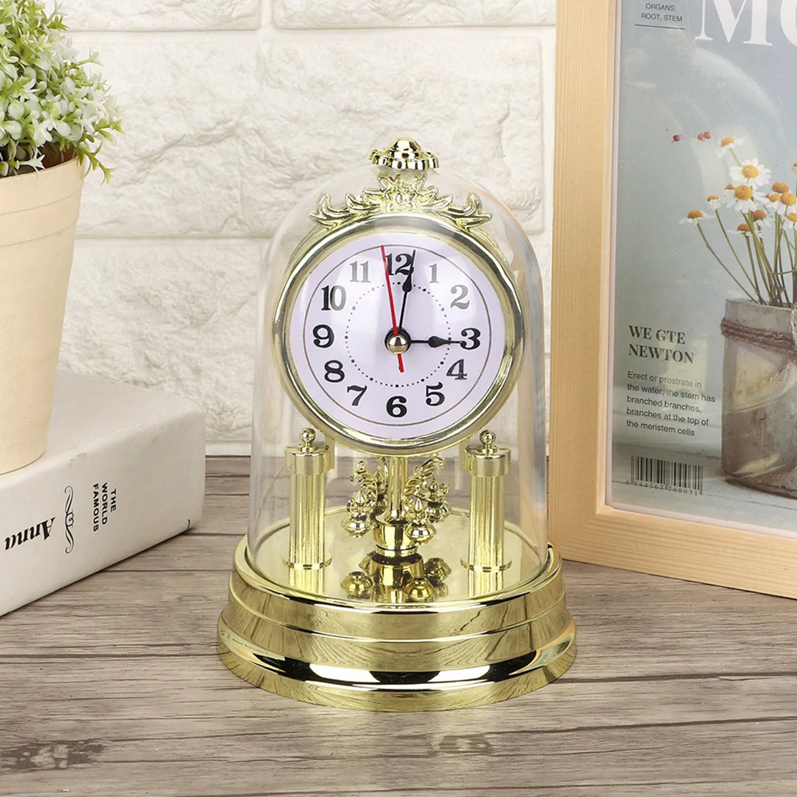 European Retro Style Living Room Clock Antique Silent Table Clock Home Decor