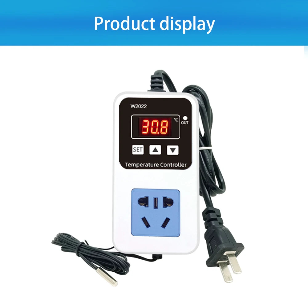 W2022 Temperature Controller AC110/220V LED Display Digital  Thermostat 1500W Smart Microcomputer Precise Temperature Control