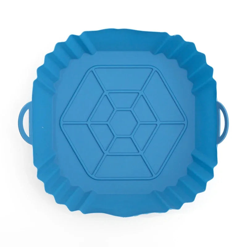Air Fryer Oven Baking Tray Silicone Tray Fried Chicken Pizza Mat Oilless Silicone Pan Air Fryer Accessories for Kitchen Baking