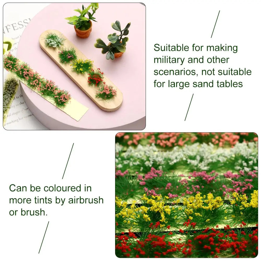DIY Miniature Garden Decor Durable Static Scenery Model Landscape Wargame Grass Tufts Building Layout Sand Table Flower Cluster