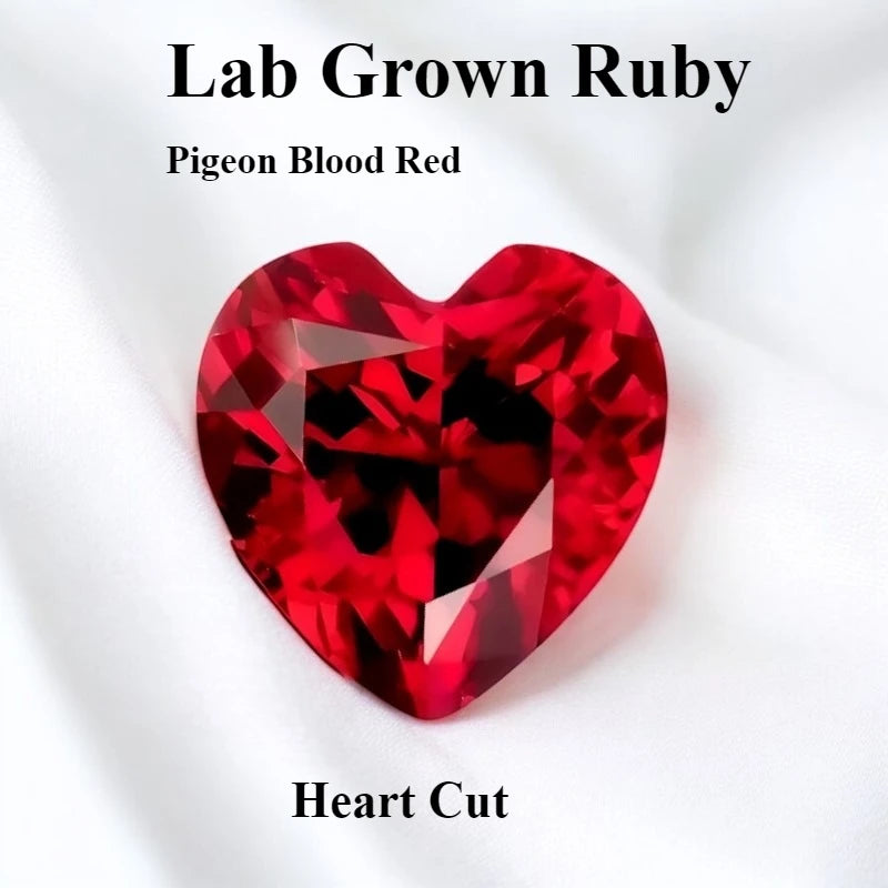 Lab Grown Ruby Various Shape Pigeon Blood Red Charms Gemstone for DIY Jewelry Making Materials Selectable Certificate