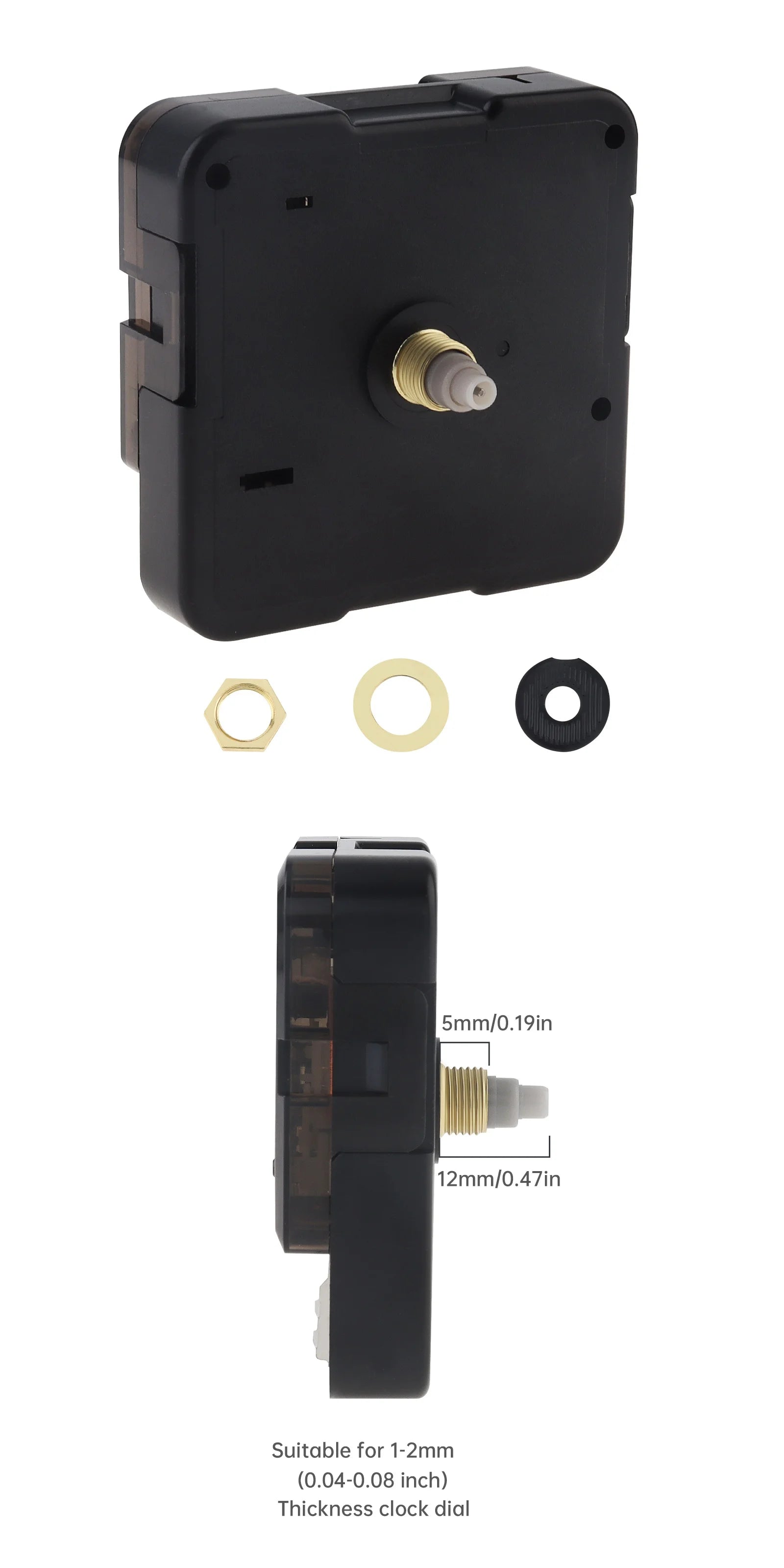 Quartz Battery Operated Silent Wall Clock Movement Mechanisms for DIY / Repair, Clock Parts Replacement