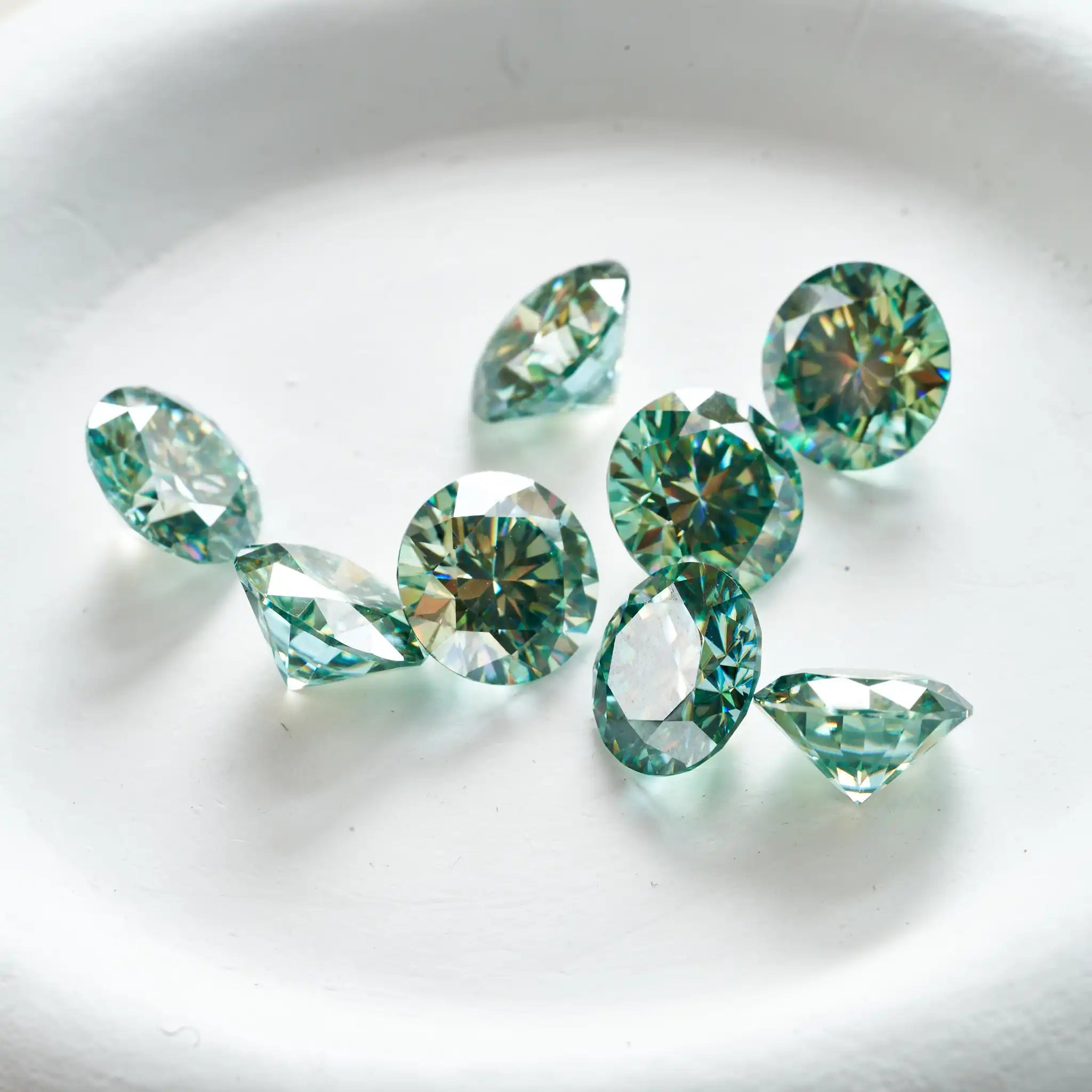 0.1-5CT bluegreen Color moissanite VVS1 3EX Cut Light Blue Green color Moissanite Loose Stone Certified GRA  DIY  silver Jewelry