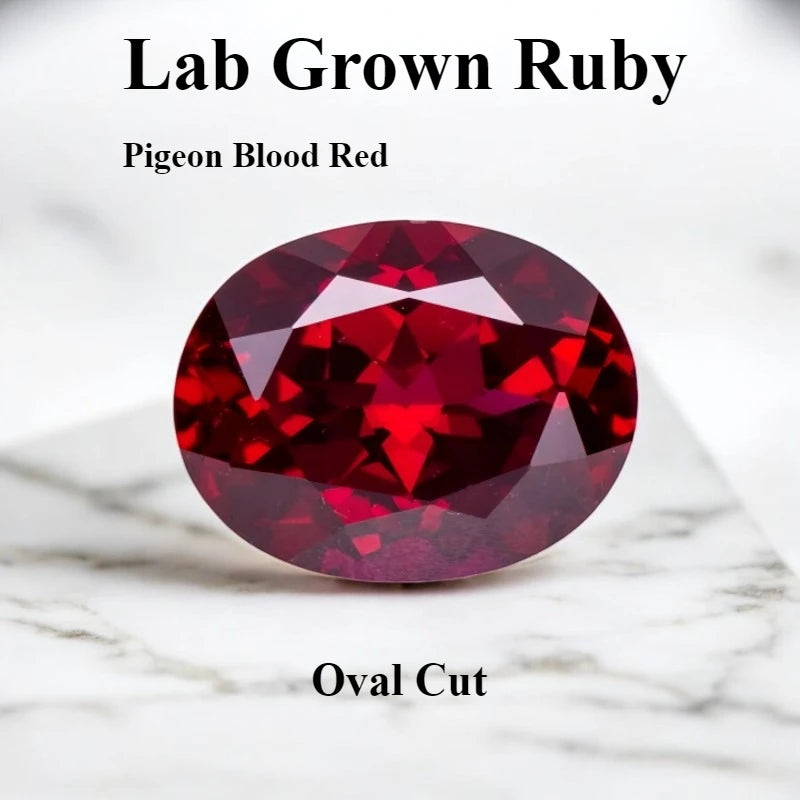 Lab Grown Ruby Various Shape Pigeon Blood Red Charms Gemstone for DIY Jewelry Making Materials Selectable Certificate