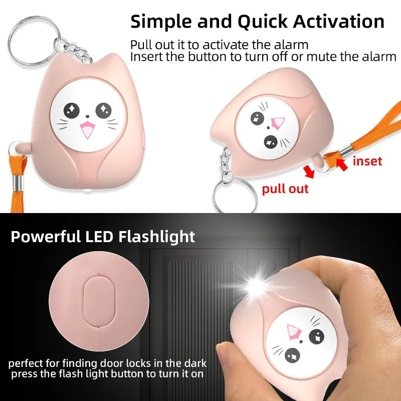 Personal Self Defense Alarm 130db Self Defense Siren Safety Alarm For Women Girl Personal Keychain Alarm