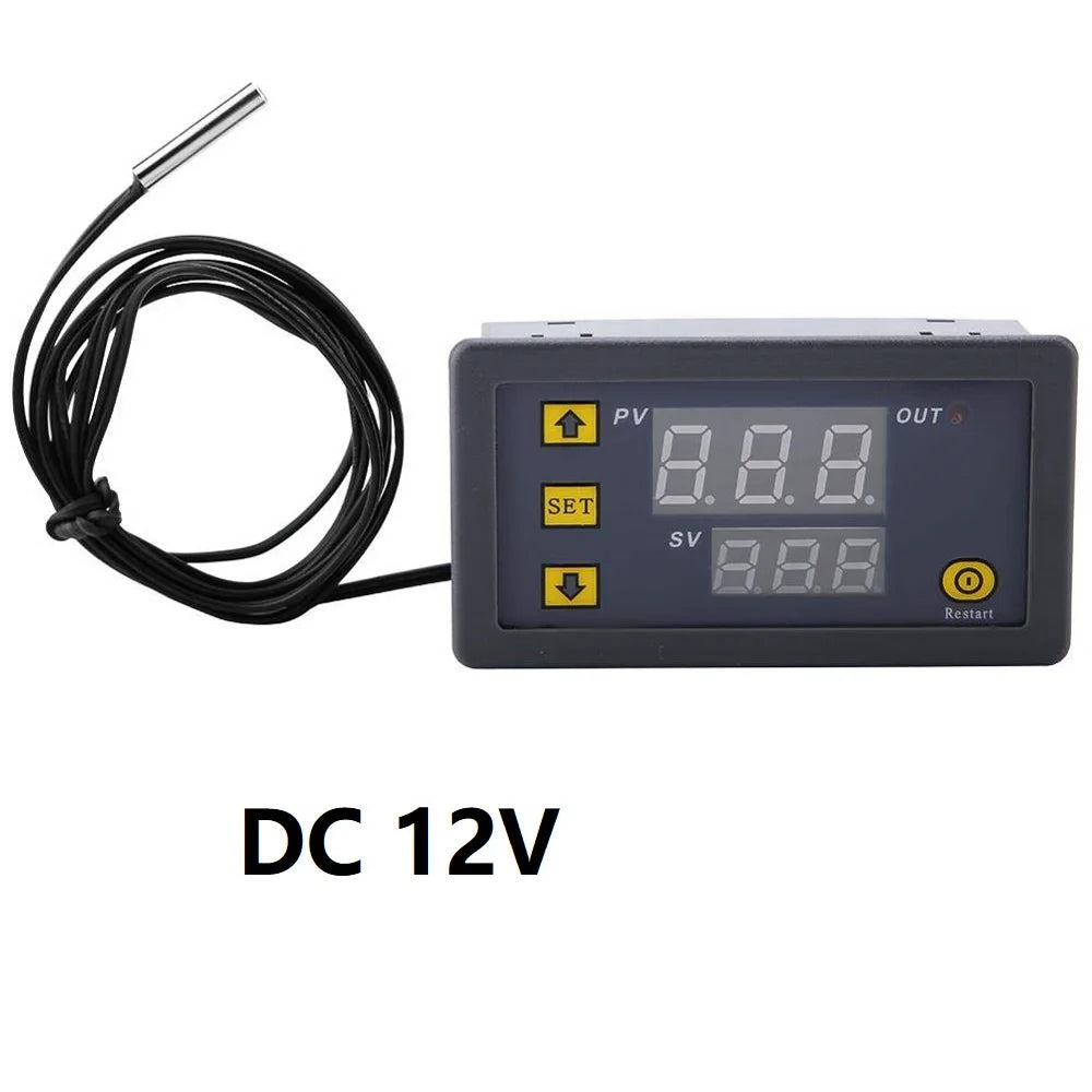 W3230 12V 24V 220V digital temperature controller thermostat regulator heating cooling control thermostat with sensor thermostat