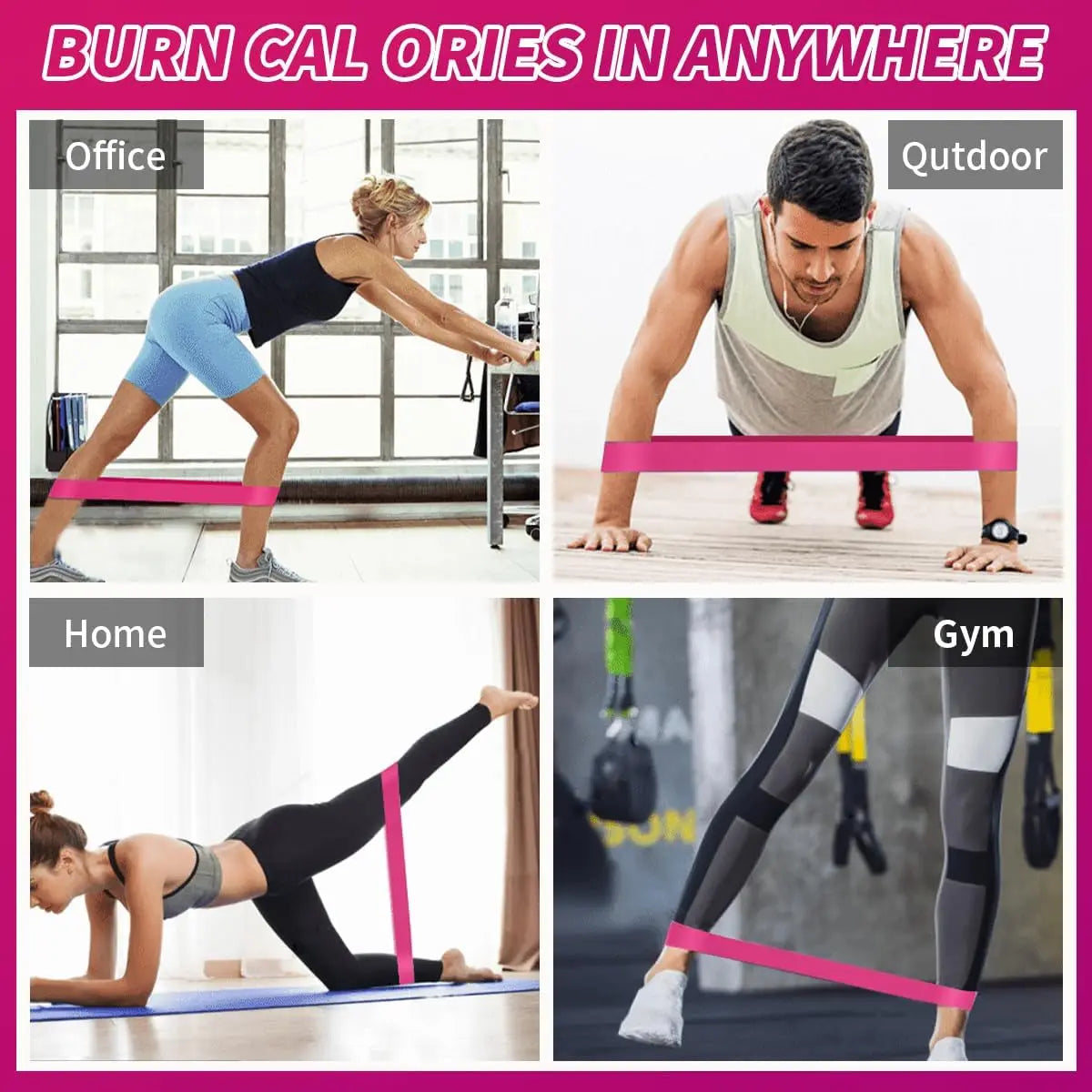 Different Resistance Bands Yoga Band Fitness Exercise Training Hip Tension Band Leg Squat Dance Elastic Loop Stretch Band